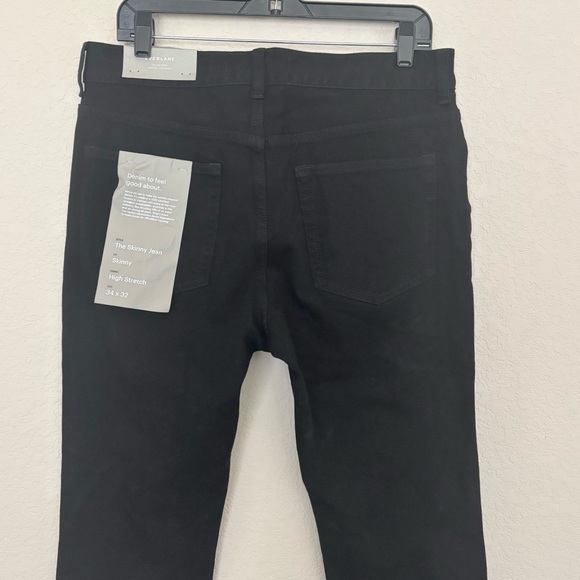 Everlane Uniform Black Slim Jeans Mens 34x32 High-Rise Stretch Tapered Fit - Picture 5 of 11